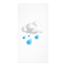 Baisses de pluie avec le nuage cartes avec photo