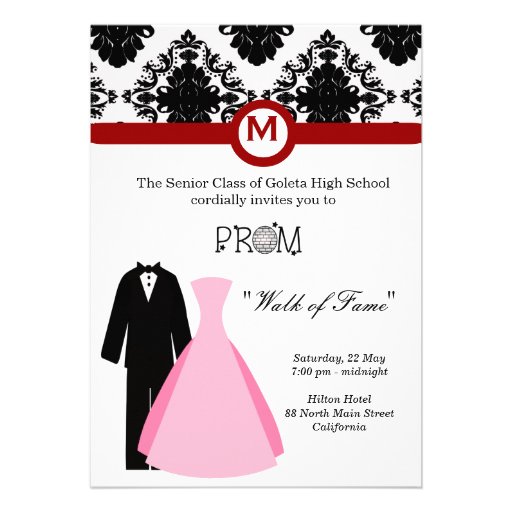Bal de promo carton d'invitation 12,7 cm x 17,78 cm Zazzle