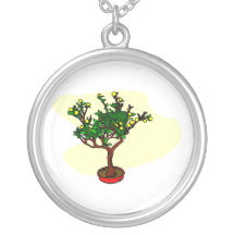 Balayez les bonsaïs fleurissants de style graphiqu pendentifs