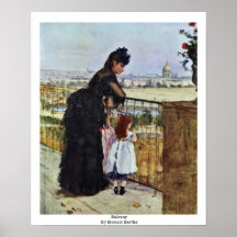 Balcon par Morisot Berthe Affiche