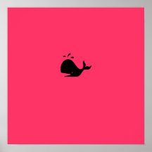 Baleine de Glow_black-on-red d'océan Posters