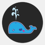 Baleine de Kawaii Autocollant Rond