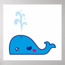 Baleine de Kawaii Affiches