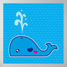 Baleine de Kawaii Posters