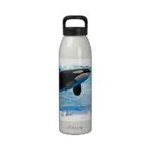 Baleine d'une bouteille d'eau de temps