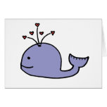 Baleine lunatique de bande dessinée cartes de vœux
