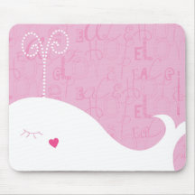 Baleine Mousepad d'espoir de paix d'amour Tapis De Souris