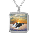Baleines au coucher du soleil pendentifs