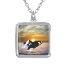 Baleines au coucher du soleil pendentifs