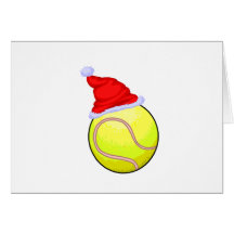 Balle de tennis (chapeau de Père Noël) Carte De Vœux