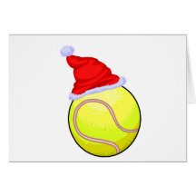 Balle de tennis (chapeau de Père Noël) Cartes