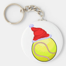 Balle de tennis (chapeau de Père Noël) Porte-clé