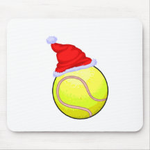 Balle de tennis (chapeau de Père Noël) Tapis De Souris