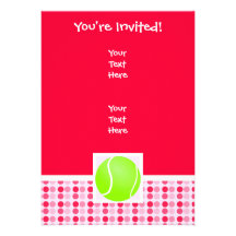 Balle de tennis mignonne invitation