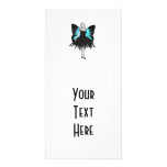 Ballerine de B&W Goth et ailes bleues de papillon Photocarte