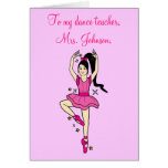 Ballerine de Merci de professeur de danse avec des Cartes De Vœux
