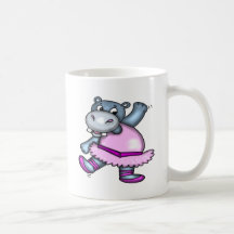 Ballerine d'hippopotame de danse tasses à café