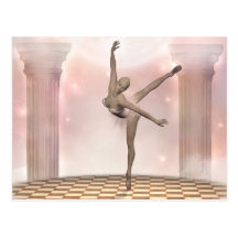 ballerine rose carte postale