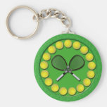 BALLES DE TENNIS ET RAQUETTE PORTE-CLEFS