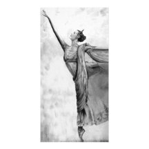 Ballet de danseuse de ballerine de graphite cartes de vœux avec photo