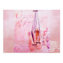 Ballet rose vintage de danseuse de ballerine d'aqu carte postale