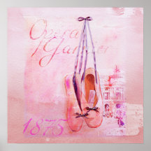 Ballet rose vintage de danseuse de ballerine d'aqu posters