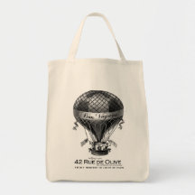 Ballon à air chaud français vintage fourre-tout sacs en toile