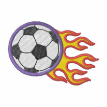 Ballon de football avec des flammes polos brodés