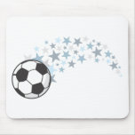 Ballon de football de vol avec des étoiles tapis de souris