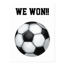 Ballon de football, nous avons gagné ! carte postale