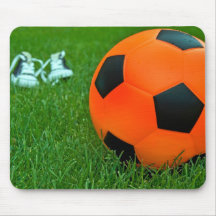 Ballon de football orange tapis de souris