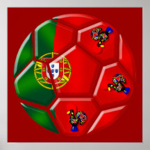 Ballon de football portugais de drapeau pour le te affiches