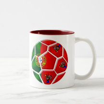 Ballon de football portugais de drapeau pour le te tasse à café