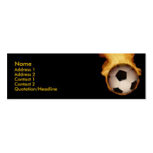 Ballon de football sur la carte de profil du feu cartes de visite professionnelles