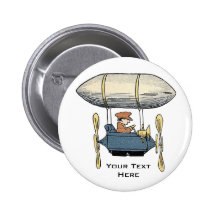 Ballon vintage de vol et automobile de propulseur badges avec agrafe