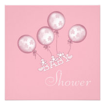 Ballons, chaussures de bébé et baby shower de téti faire-parts
