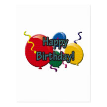 Ballons d'anniversaire cartes postales
