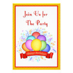 Ballons d'anniversaire et invitation de partie de 