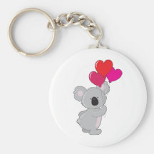Ballons de coeur de koala porte-clefs