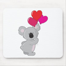 Ballons de coeur de koala tapis de souris