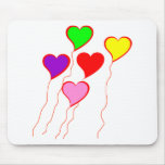 Ballons de coeur tapis de souris