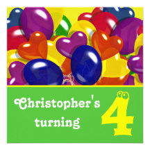 Ballons de fête d'anniversaire des enfants "tout â invitations