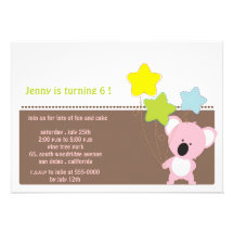 Ballons étoilés - invitations de fête d'anniversai