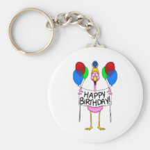 Ballons lunatiques de joyeux anniversaire de flama porte-clé