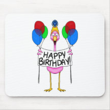 Ballons lunatiques de joyeux anniversaire de flama tapis de souris