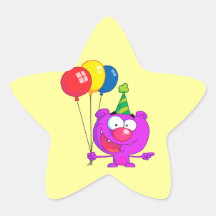 ballons pourpres d'ours de partie idiote de joyeux adhésifs