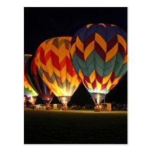 Ballons rougeoyants !  Allumez la nuit ! Carte Postale