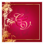 Bambou de PixDezines+doubles bonheur/Chinois Carton D'invitation
