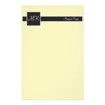 Banane et papeterie noire de bloc de couleur papiers à lettres