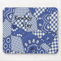 Bandana bleu Mousepad de cowboy Tapis De Souris